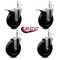 Service Caster 5 Hard Rubber Swivel 7/16'' Grip Ring Stem Caster Set 2 Total Lock Brakes, 4PK SCC-GRTTL20S514-HRS-716138-2-S-2 - alternate 5